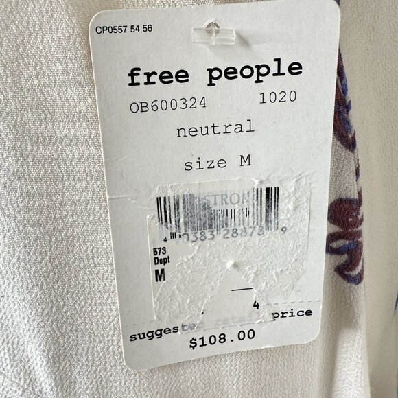 NWT Free People Clear Skies Floral Print Cold Shoulder Tunic Mini Dress Medium - Picture 12 of 16